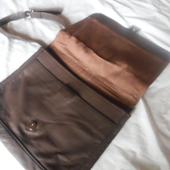 Kenneth cole Reaction Brown Satchel Bag Note book Brown Bag pre Owned - Picture 3 of 7